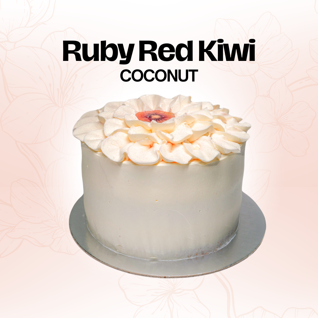 Ruby Red Kiwi and Coconut Cream Chiffon Cake
