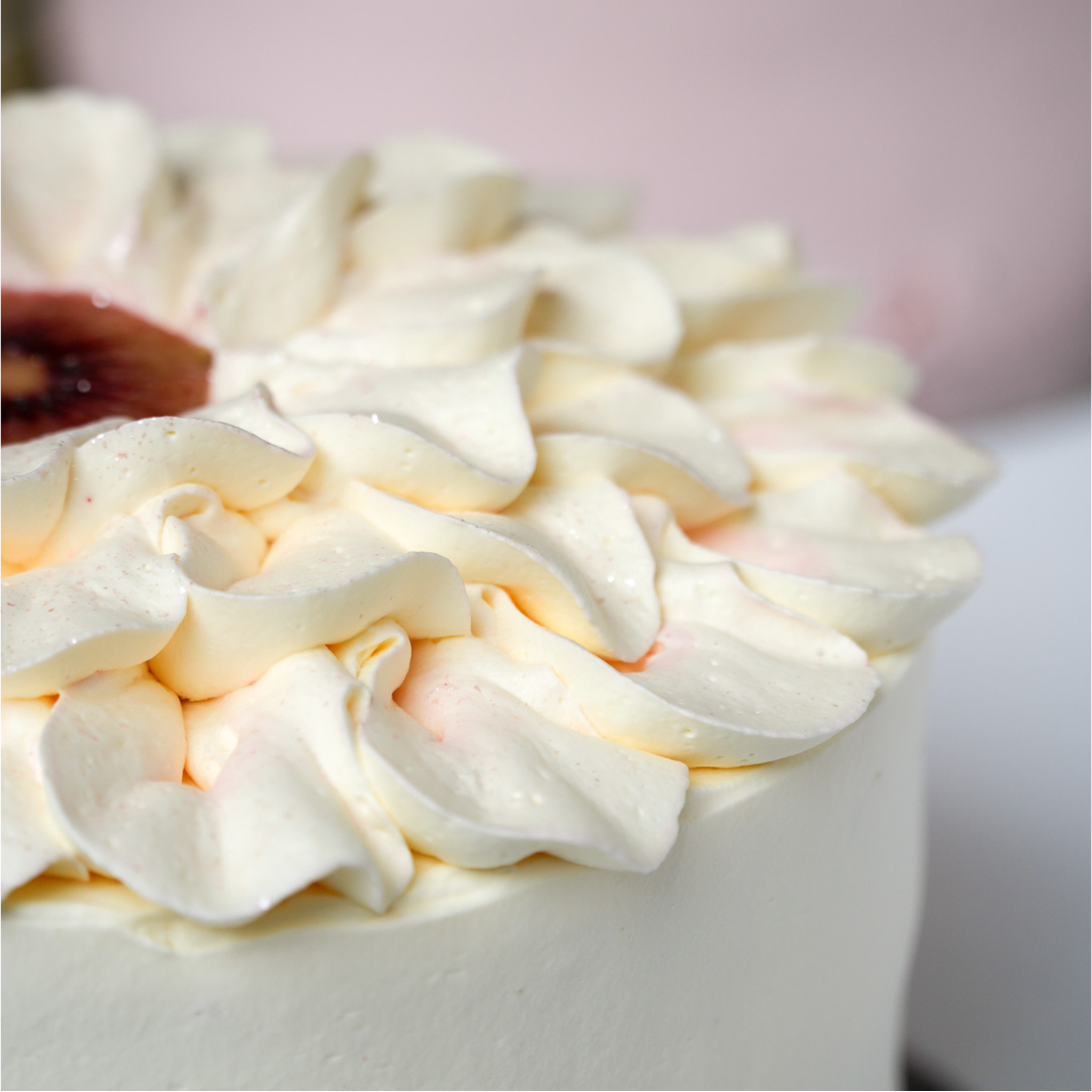 Ruby Red Kiwi and Coconut Cream Chiffon Cake